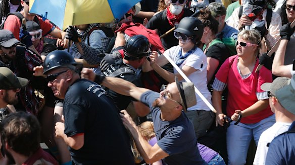 The protest at Lee Park in Charlottesville, Virginia turned violent.