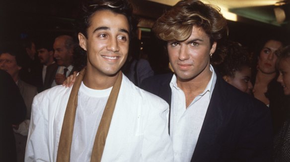 Wham! pop stars Andrew Ridgeley and George Michael of Wham at the film premiere of Dune in the 1980s.