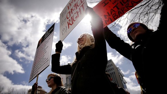 Hundreds of abortion rights supporters gathered at Indiana's statehouse last month to protest an anti-abortion law in a state which already has some of the most restrictive abortion laws in the US.