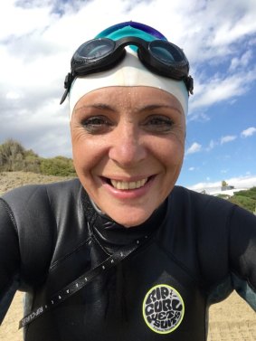 Susan Berg is using the swim to raise funds for a domestic violence shelter, after becoming a survivor of family abuse. 