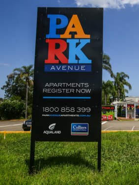 Advertising hoardings for apartments have gone up at Ermington Putt Putt.
