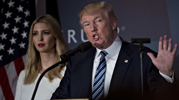 Ivanka Trump with her father Donald on the campaign trail. 