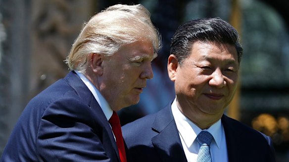 US President Donald Trump and  Chinese President Xi Jinping at their meeting in Florida on April 7.