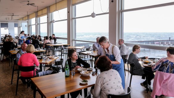 Bayside views: inside the refreshed Baths restaurant in Brighton.