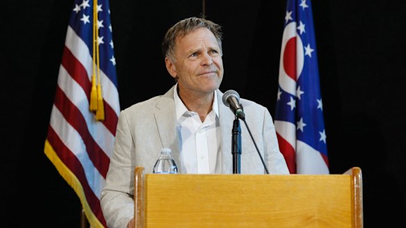 Fred Warmbier makes a statement to the media on Thursday. 