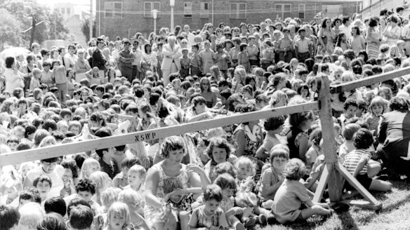 Crowds await the Royal couple.