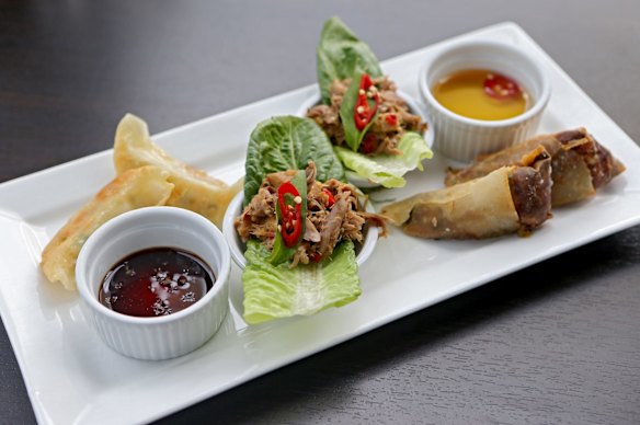 The Asian sharing plate at Riva restaurant in Elwood.