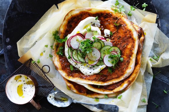 Dan Lepard's Spanish-Turkish tomato pizza.