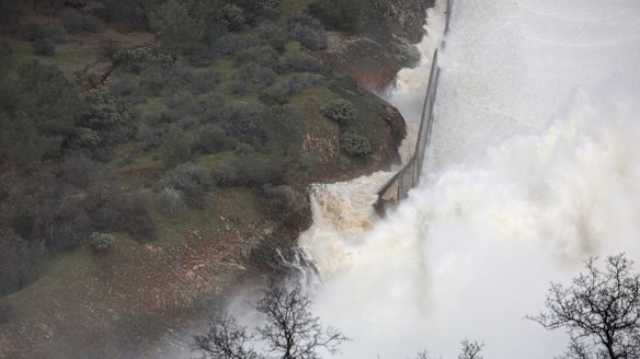 Water courses over the Oroville Dam spillway in an event last month that led to the evacuation of 180,000 people from their homes.