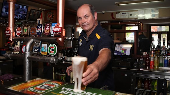 Publican Trent Miller at Walsh's Hotel in Queanbeyan.