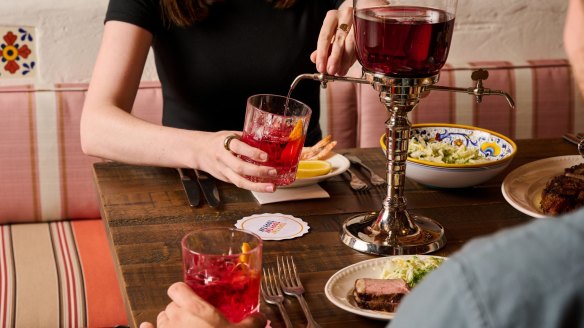 You can order negroni fountains for the table at Tippy Tay in the Garden State Hotel.