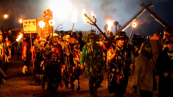 Things start to fire up after dark at the Mid-Winter Festival.