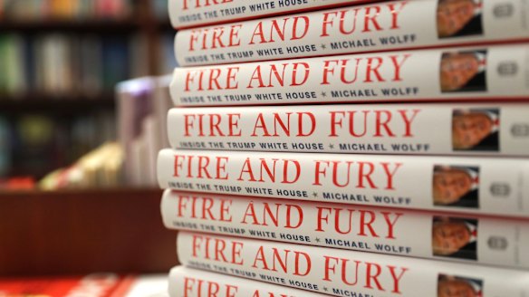 Copies of the book "Fire and Fury: Inside the Trump White House" by Michael Wolff in Chicago.