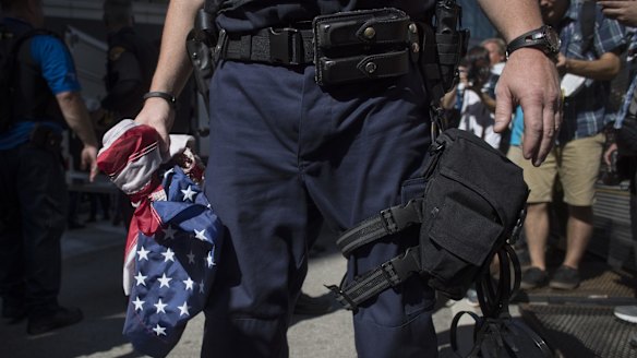 Pointing to the shooting of policemen, Mr Trump questioned whether the US could lecture the world on freedoms and rights.