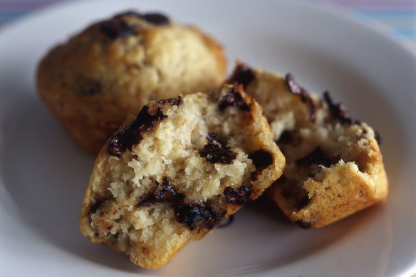 Choc-banana muffins.
