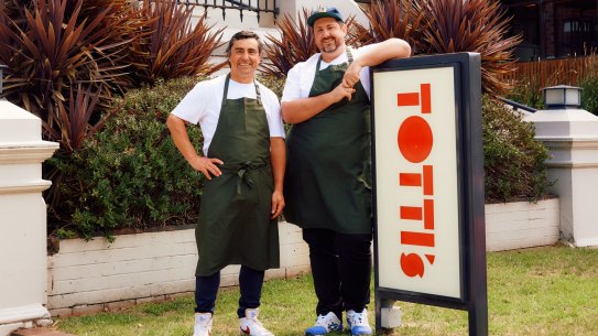 Matt Germanchis (left) is executive chef of Lorne Hotel, working closely with Merivale executive chef Mike Eggert.