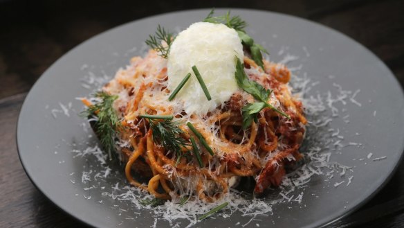 Comfort food: Spaghetti on toast at Second Home.