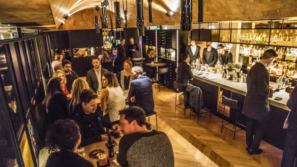 Inside Arlechin, the Grossi family's new late-night bar in a Melbourne laneway behind its flagship Florentino restaurant.