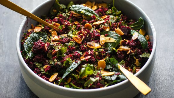 Festive beetroot and burghul tabbouleh.