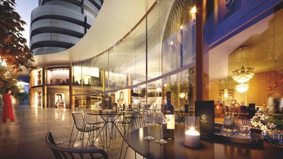 An artist's impression of a dining area at Capitol Grand.