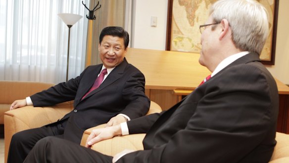 Kevin Rudd and and China's Xi Jinping in 2010.