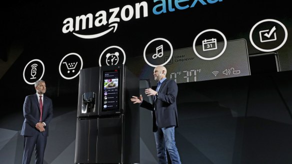 LG's Instaview voice-controlled Smart Fridge, which ties into Amazon's Alexa ecosystem.