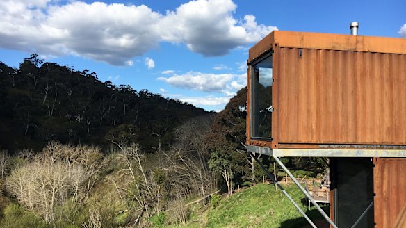 Clifftop at Hepburn's new villas are constructed from shipping containers.