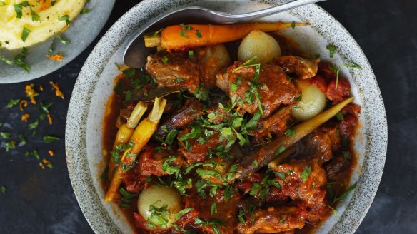 Braised veal with orange gremolata
