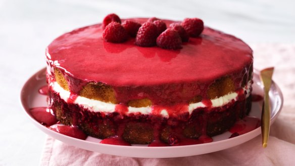 Helen Goh's raspberry bitters sponge cake - baking perfection. 