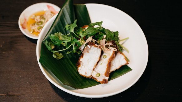 A dish of sun-dried kingfish, chillies and fish sauce at Long Chim restaurant, Perth.