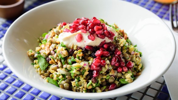 Hellenic Republic's popular Cypriot grain salad is packed with protein-packed lentils. 