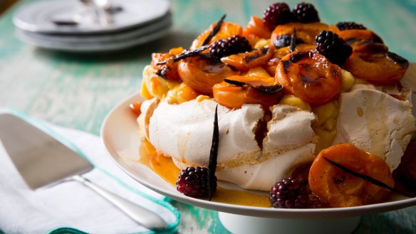 There's no shame in a store-bought pavlova shell. Simply dress it up with fresh fruit, curd and/or cream.