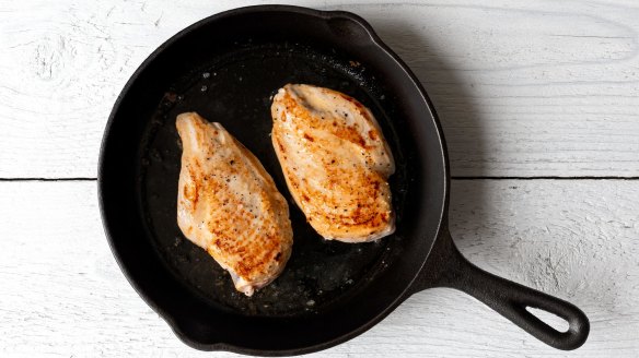 The more you cook with your cast-iron skillet, the more seasoned it becomes.