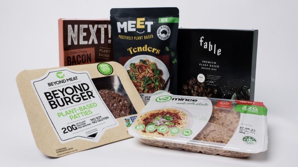 Plant-based meat products from imposter beef to fake bacon and faux chicken.