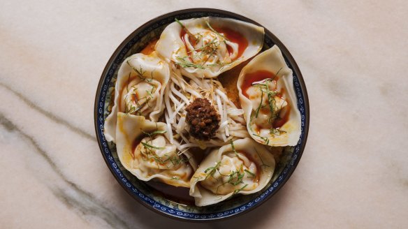 All the flavours of a laksa captured in a dumpling at Hojiak.