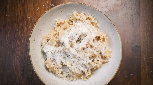 Go-to dish: Mafaldine cacio e pepe.