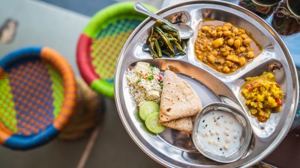 Vegan feast at Udaipur in India from Intrepid Travel.