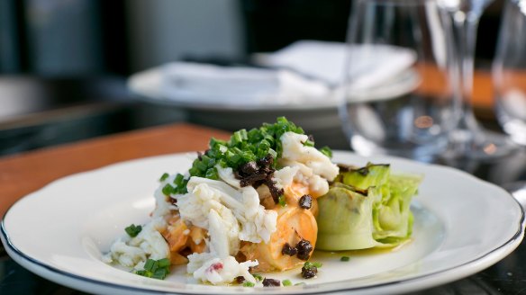 The wood-fired crab salad with charred cos lettuce.