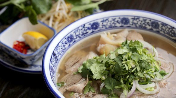 The pho served at  Hem 27 at Showgrounds Village in Flemington offers six different toppings