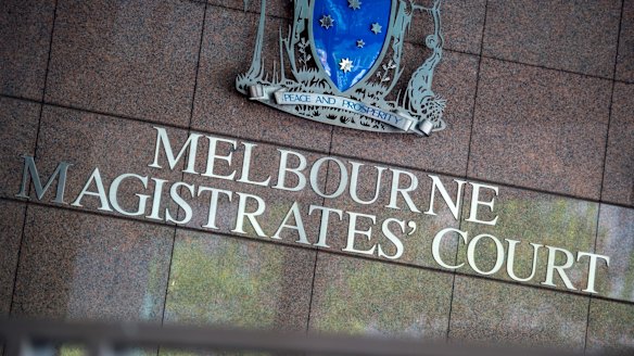 People were blocked from entering the court building.