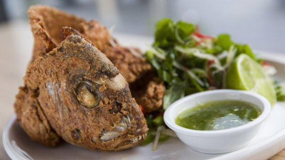Furious fish: salt and pepper snapper with its own crisped spine