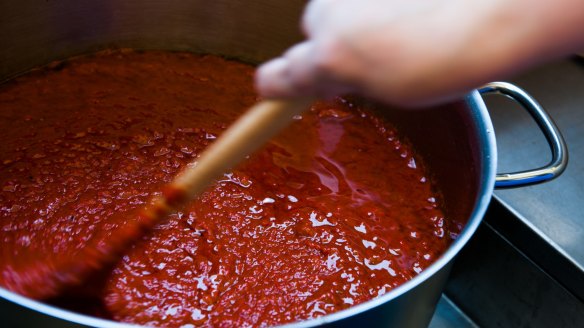 Ajvar sauce made from capsicums