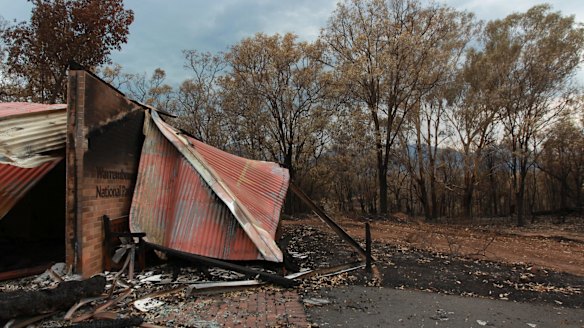 Destruction: The Warrumbungle National Park after Black Sunday in 2013.