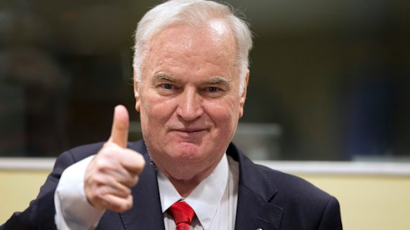 The UN war crimes tribunal convicted Ratko Mladic, seen here entering the court room on Wednesday, of war crimes, genocide and the slaughter of Bosnian Muslims during the break-up of Yugoslavia. 