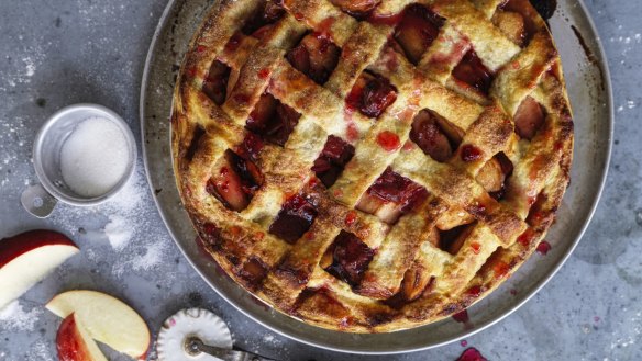 This recipe makes enough pastry for Dan Lepard's apple and rhubarb lattice-topped pie.