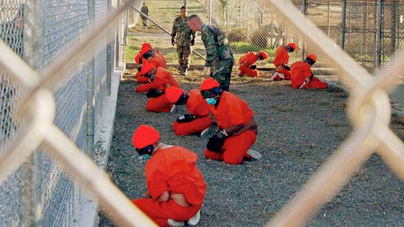 A holding area at Camp X-Ray at Guantanamo Bay in 2002.