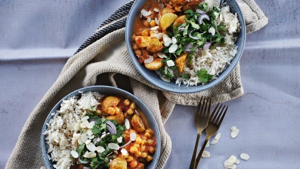 Roast potato and chickpea curry.