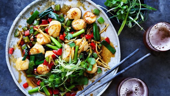 Neil Perry's scallop stir-fry.