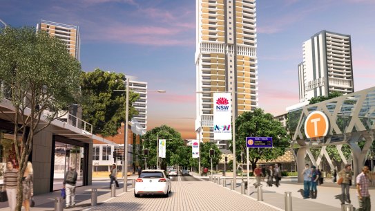 An artist's impression of high-rise towers near the new metro train station at Waterloo.