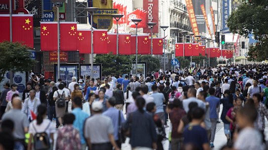 Shoppers in Shanghai.